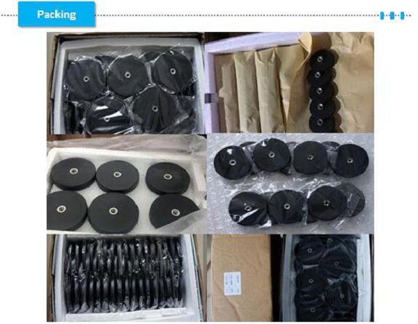 Rubber coated magnetic base with internal thread