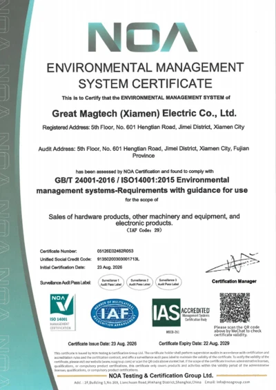 ISO 14001 Certificate ISO 14001 Certificate